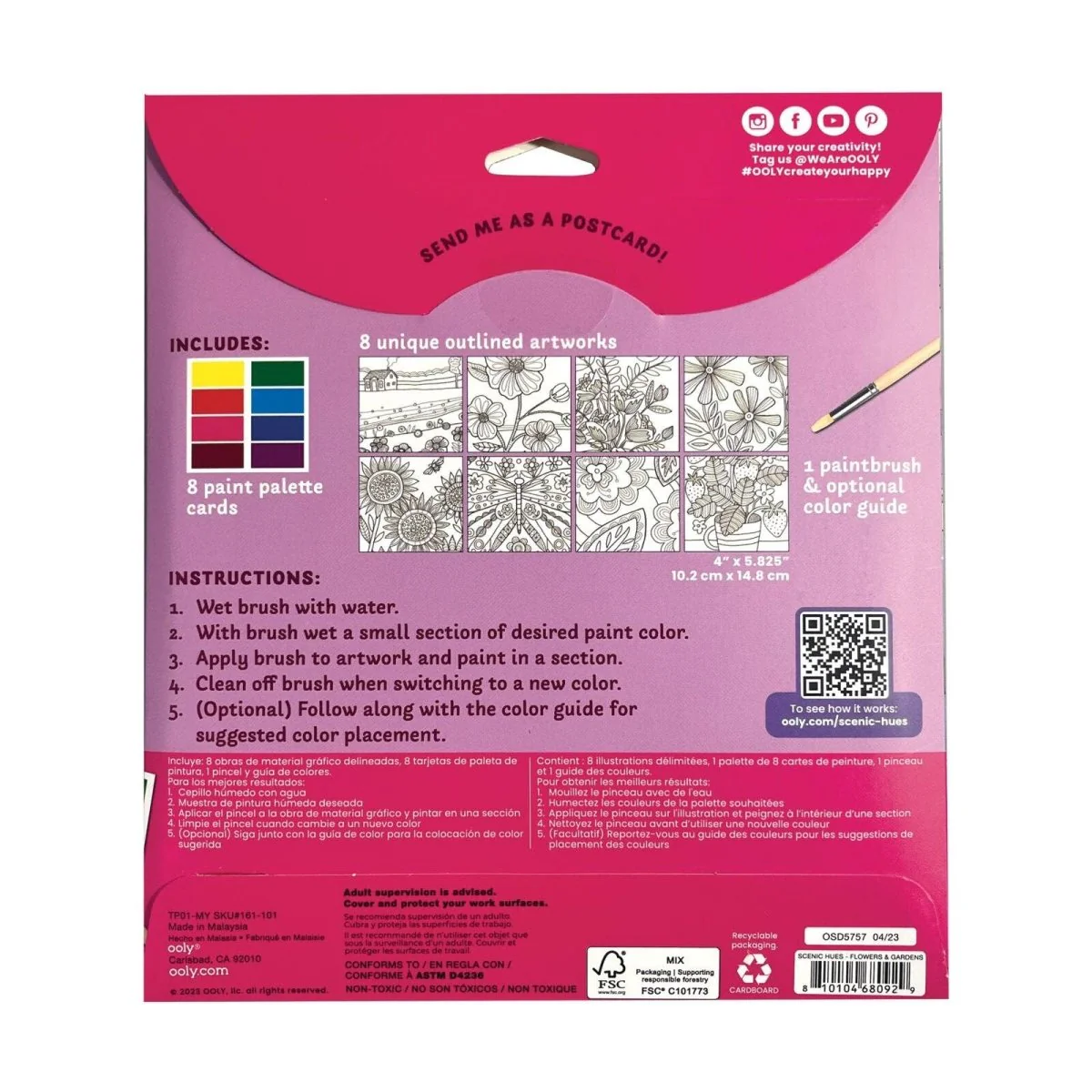 OOLY - Scenic Hues D.I.Y. Watercolor Kit Flowers & Gardens - Image 2