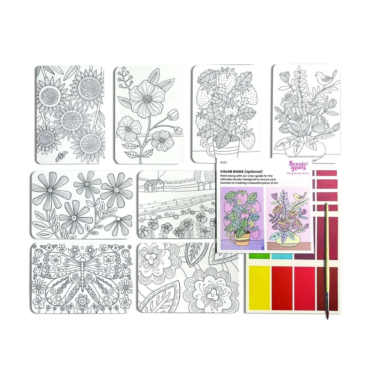 OOLY - Scenic Hues D.I.Y. Watercolor Kit Flowers & Gardens - Image 3