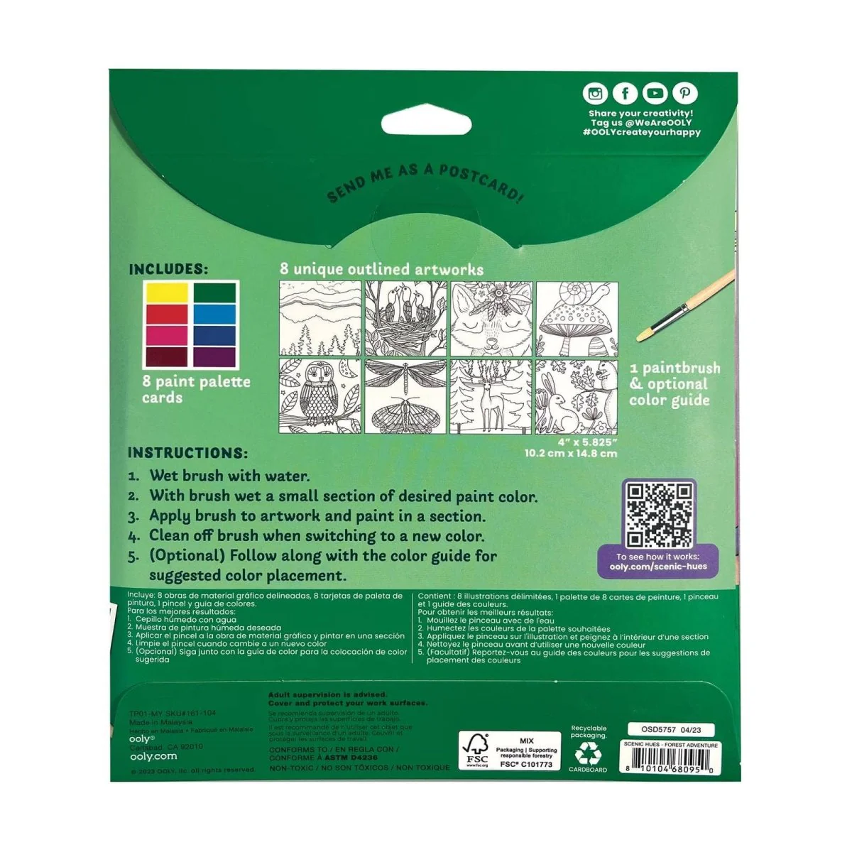 OOLY - Scenic Hues D.I.Y. Watercolor Kit Forest Adventure - Image 2