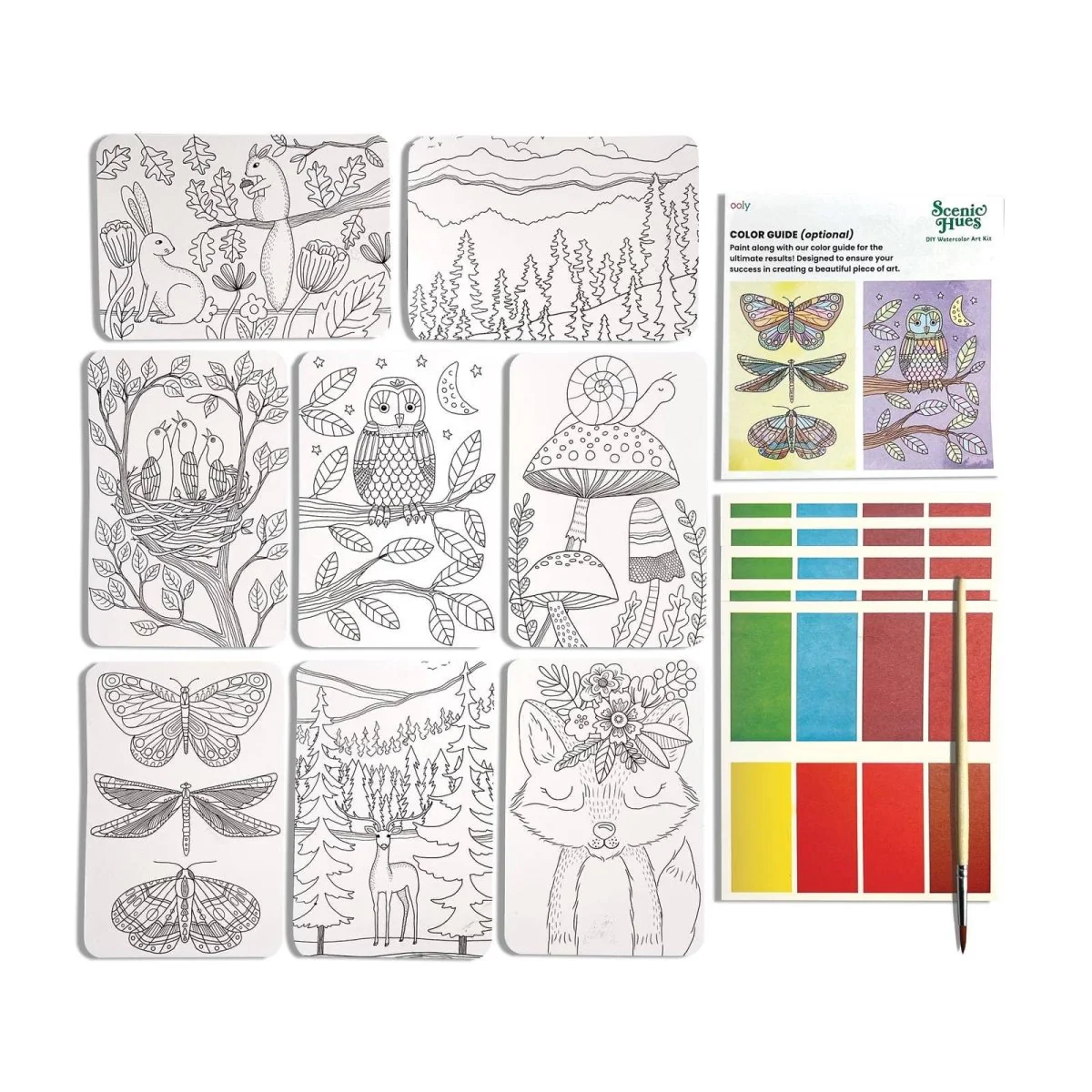 OOLY - Scenic Hues D.I.Y. Watercolor Kit Forest Adventure - Image 3