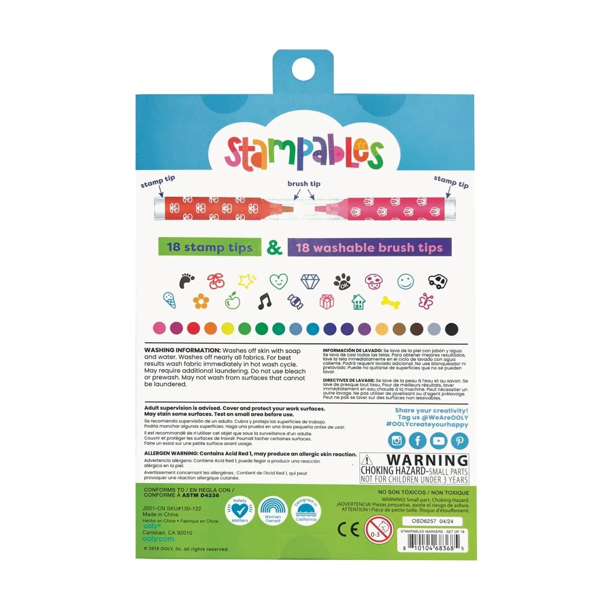 OOLY - Stampables Double-Ended Stamp & Brush Markers: Set of 18 - Image 2