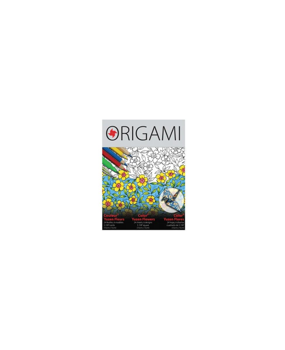 Origami Color2 Yuzen Flower 6 Patterns 24 Sheets