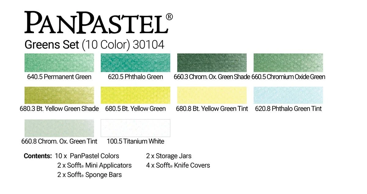 PanPastel Set - 10 Color Set - Greens - Image 3