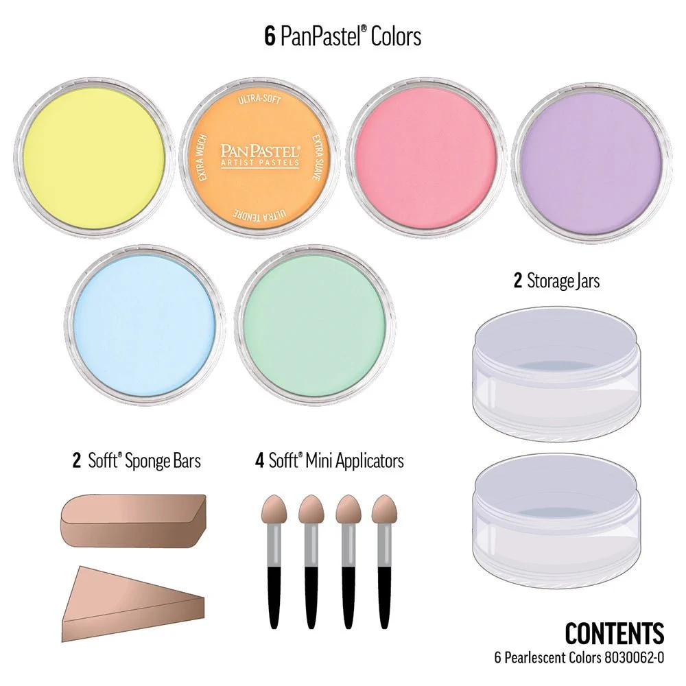 PanPastels 6 Color Set (with blending tools) - Pearlescent - Image 2
