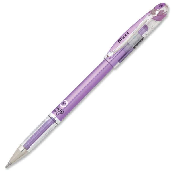 Pentel Arts Slicci METALLIC (0.8mm) Needle Tip Med Gel Pen - Violet Metallic Ink