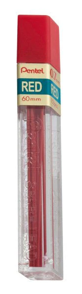 Pentel Super Hi-Polymer Colored Lead Tube Refill, Red (0.7mm) Medium 12 pcs/Tube