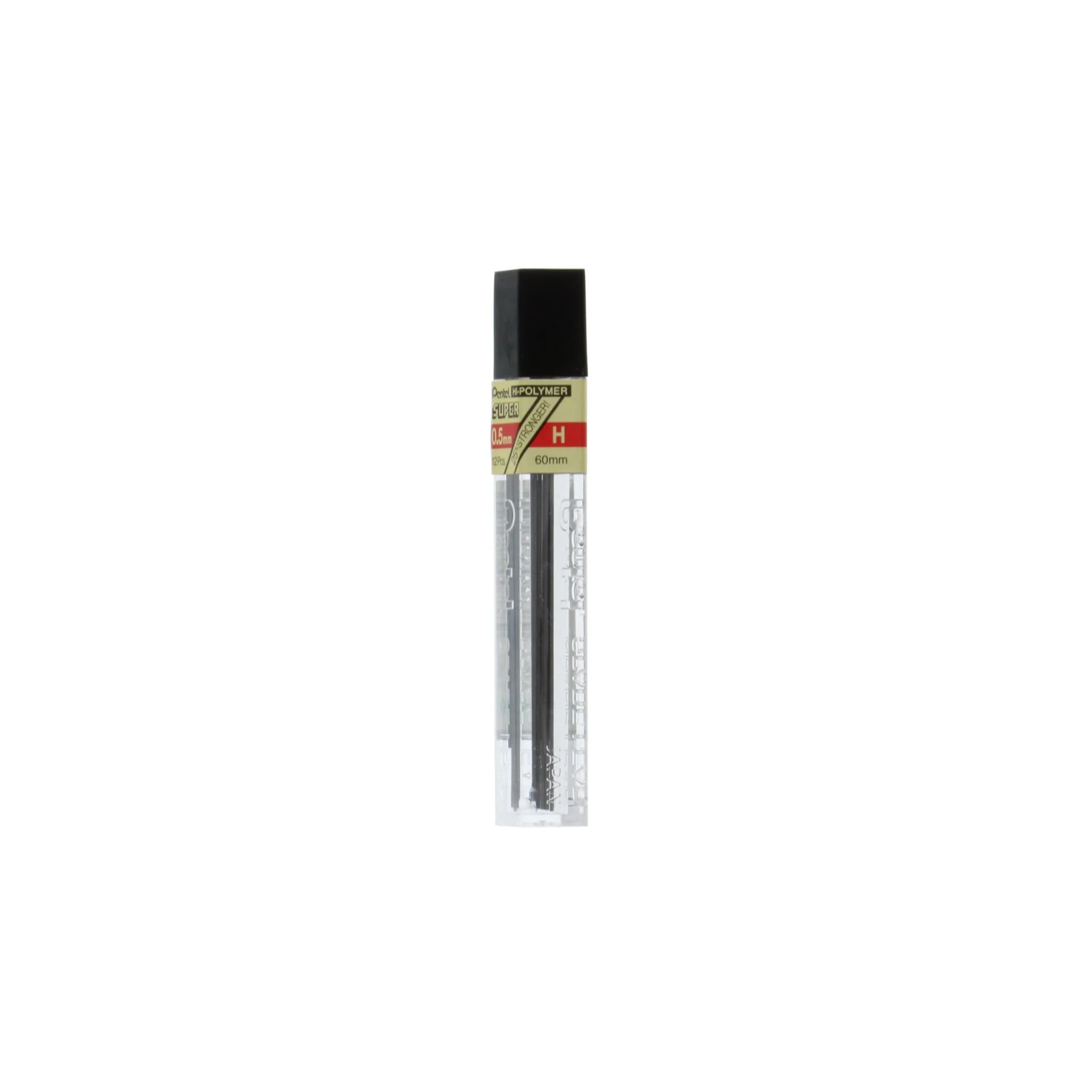 Pentel Super Hi-Polymer Lead Refill (0.5mm) Fine, H, 12 pcs/Tube