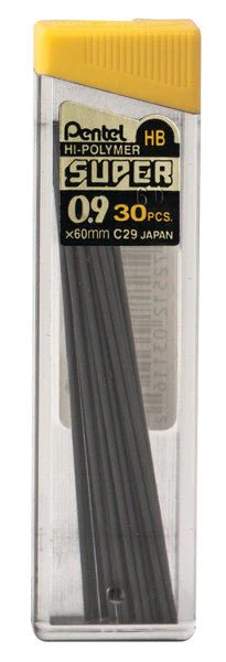 Pentel Super Hi-Polymer Lead Refill (0.9mm) Medium, HB, 30 pcs/Tube