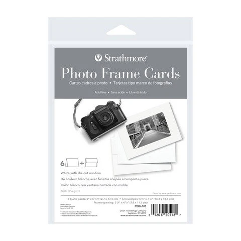 Photo Frame Cards - White w/ Die Cut Window - 5" x 7", 6/Pkg.