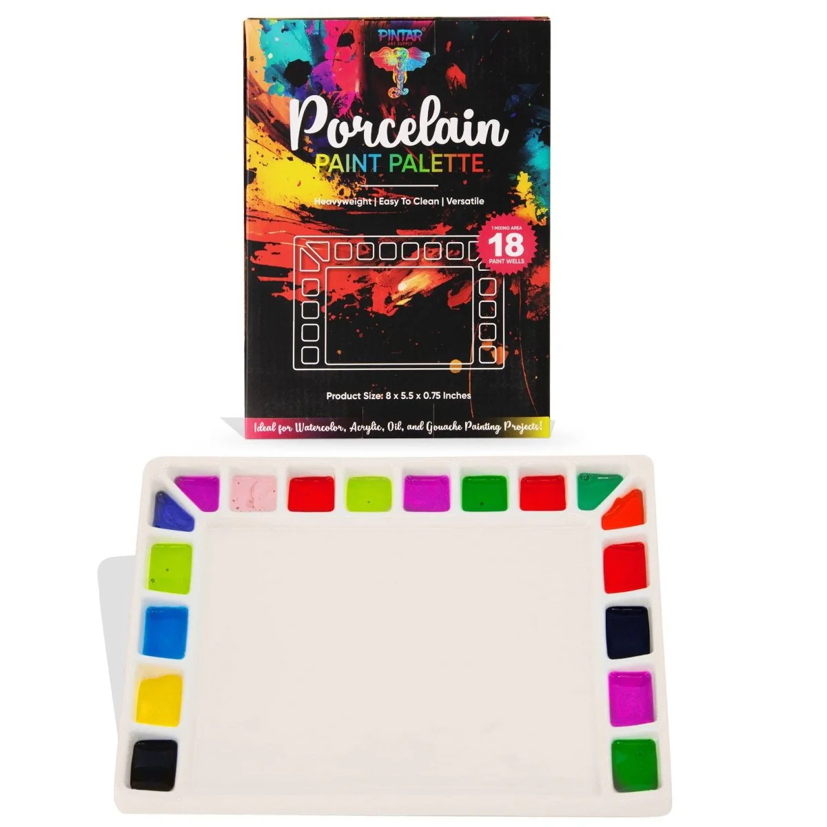 Pintar Art Supply - Pintar 18-Well Ceramic Palette for All Water-Based Paints - Image 3