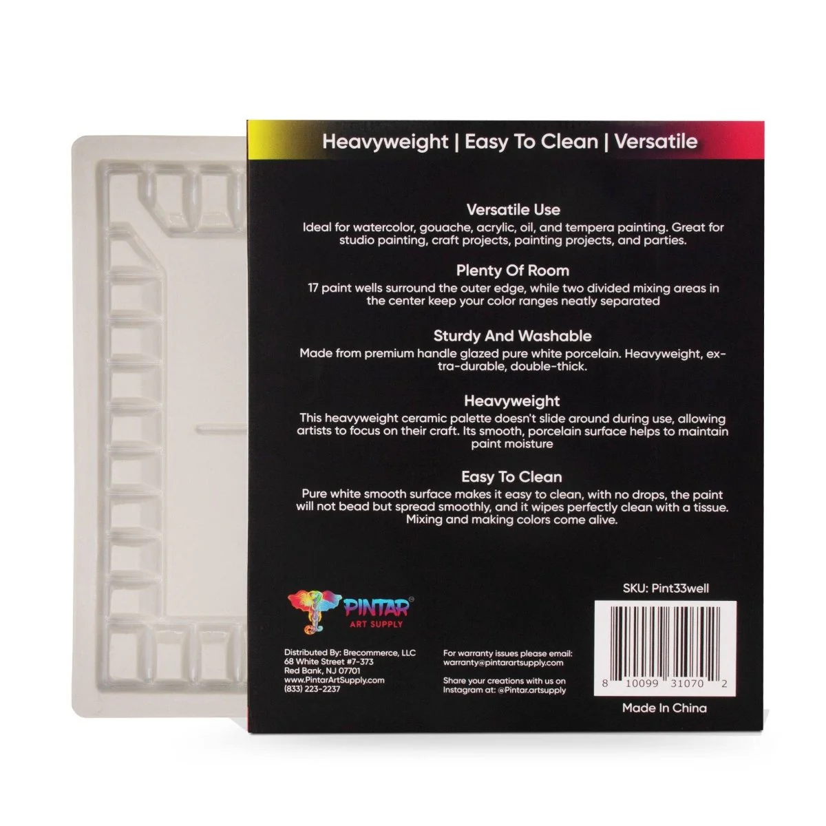 Pintar Art Supply - Pintar 33-Well Ceramic Palette for All Water-Based Paints - Image 3