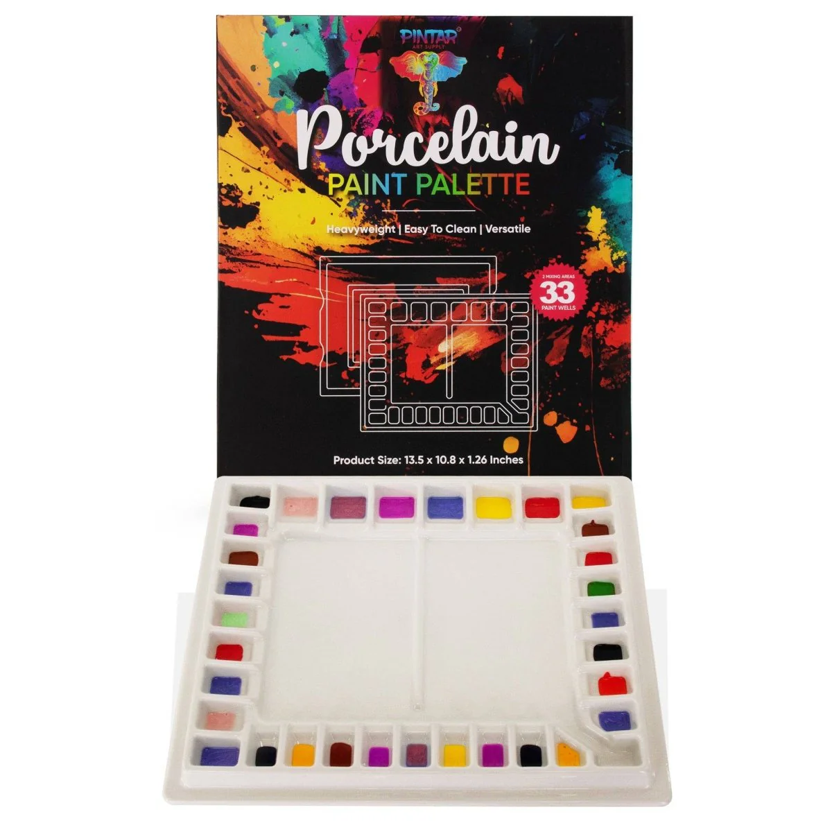 Pintar Art Supply - Pintar 33-Well Ceramic Palette for All Water-Based Paints - Image 5
