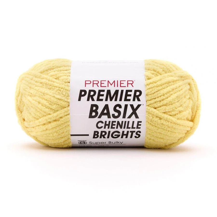 Premier Yarns Basix Chenille Brights - 100%Â Polyester - #6 Super Bulky, 112 Yards - 2126-32 Banana