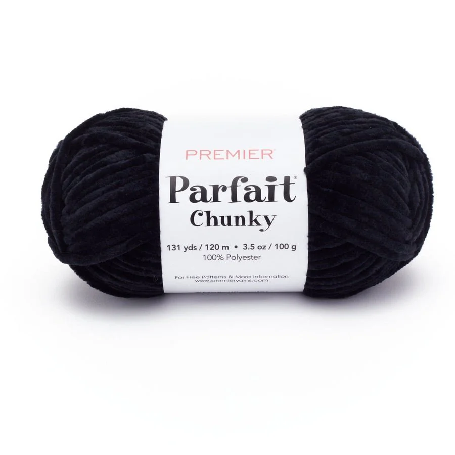 Premier Yarns Parfait Chunky - 100% Polyester - #6 Super Bulky, 131 Yards - 1150-10 Black
