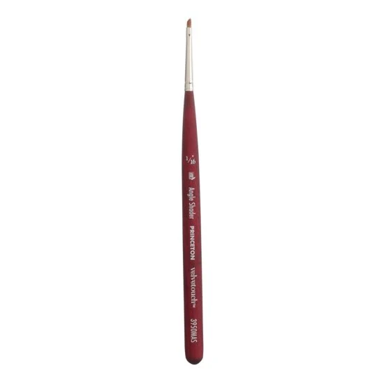 Princeton Series 3950 Velvetouch Mini Brush - Angle Shader 1/16 inch
