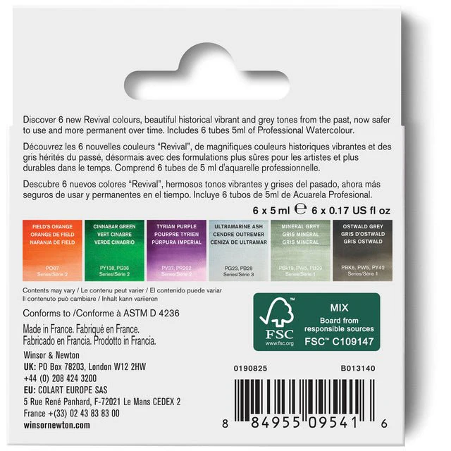 Winsor & Newton Professional Revival Collection 6x5ml Tube Set - Image 2