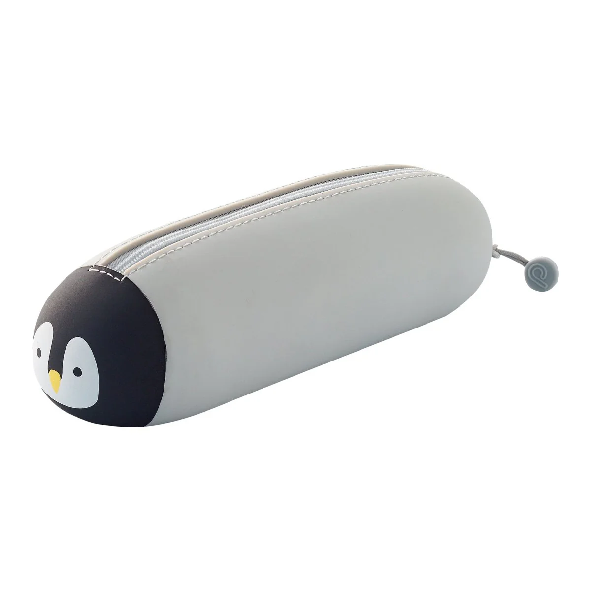 Punilabo Lying Down Zipper Pouch - Gray/Black Penguin