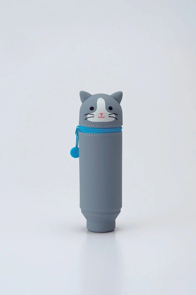 Punilabo Stand Up Case - Gray Cat