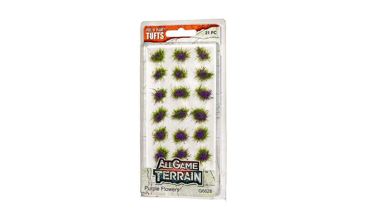 All Game Terrain - Peel 'n' Plant Tufts -  Purple Flowers