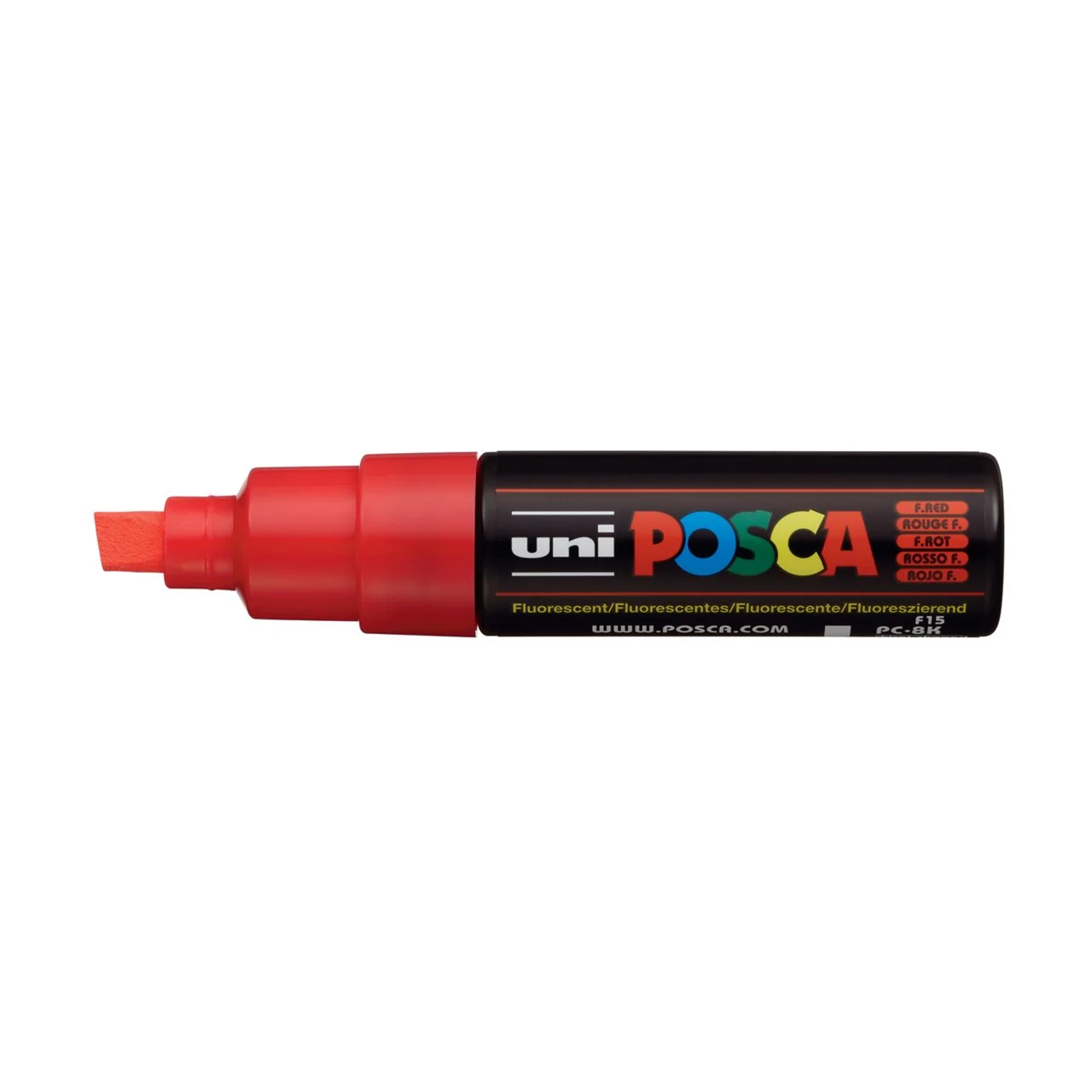 uni POSCA Paint Marker PC-8K Broad Chisel Tip - Fluorescent Red