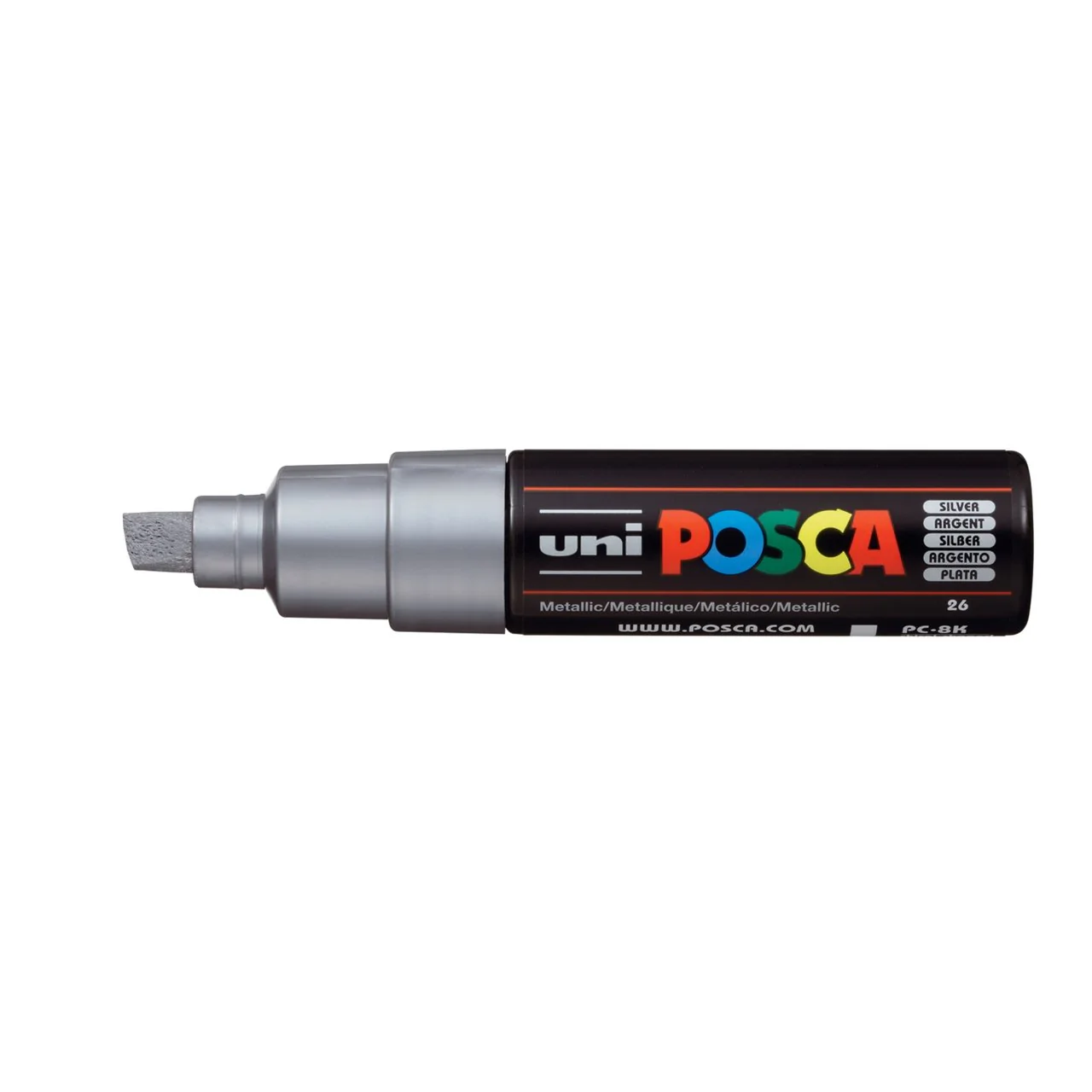 uni POSCA Paint Marker PC-8K Broad Chisel Tip - Metallic Silver