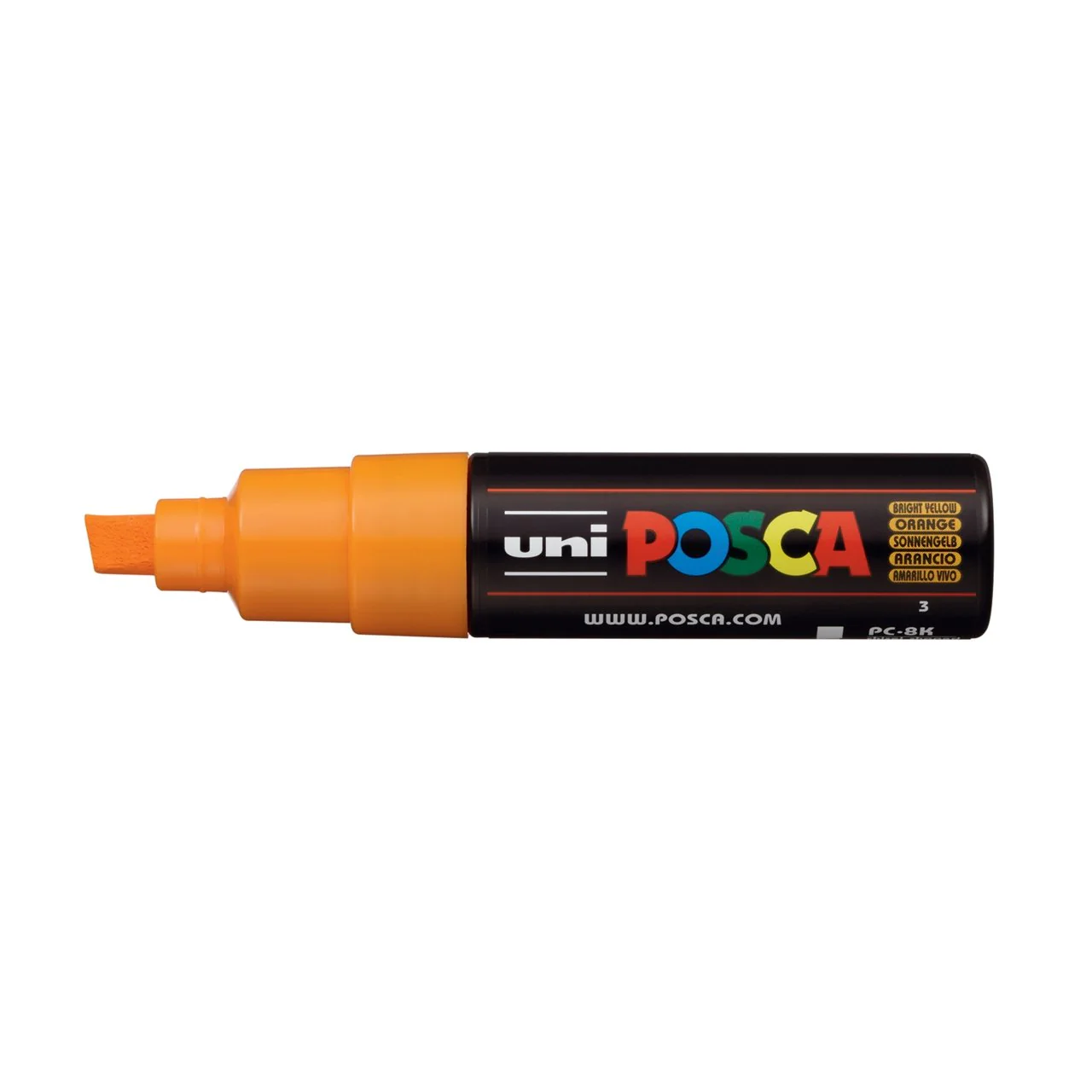 uni POSCA Paint Marker PC-8K Broad Chisel Tip - Bright Yellow (Orange)