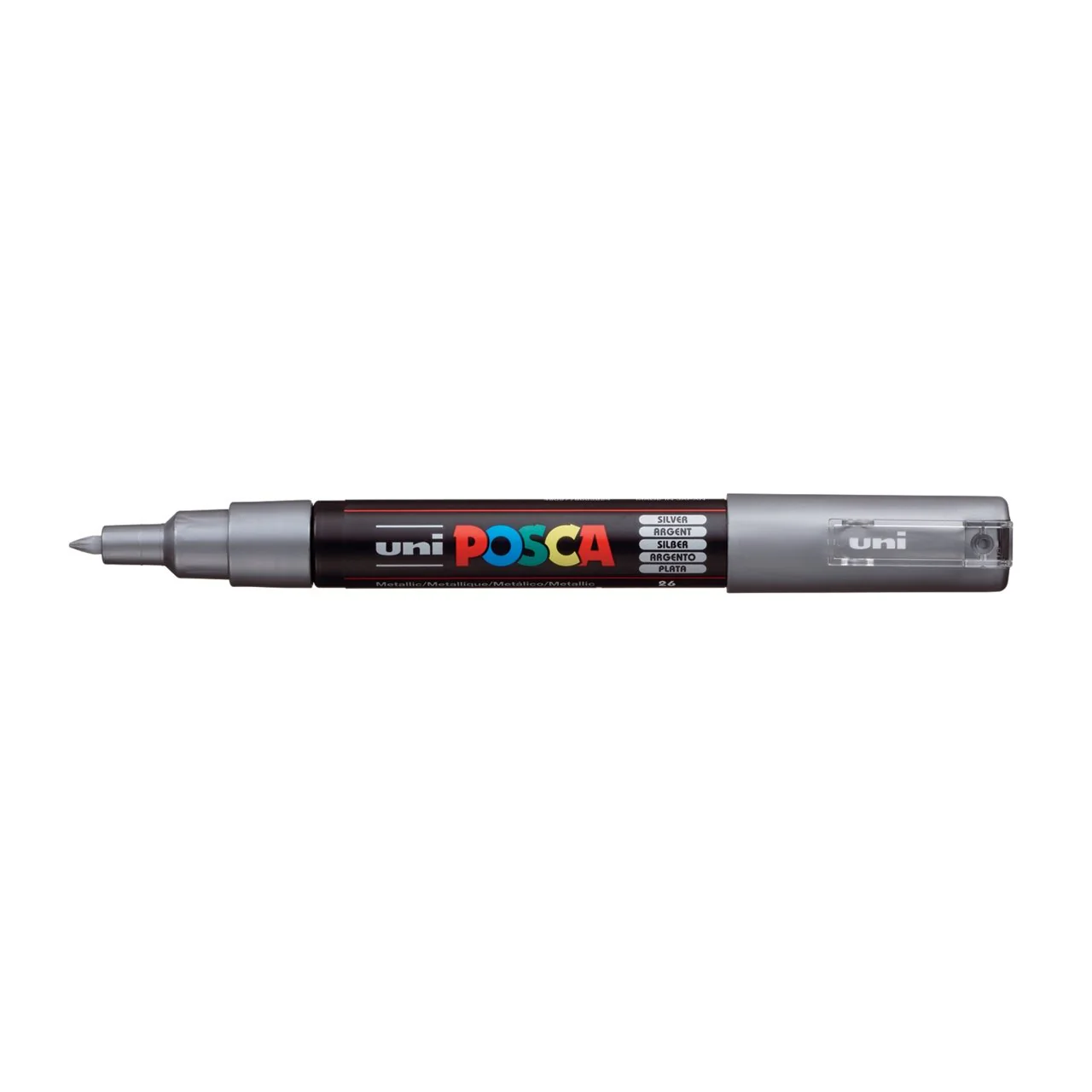 uni POSCA Paint Marker PC-1M Extra Fine Tapered Bullet Tip - Metallic Silver