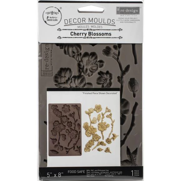 Re-Design Silicone Mold  5 inch X 8 inch X .32 inch- Cherry Blossoms