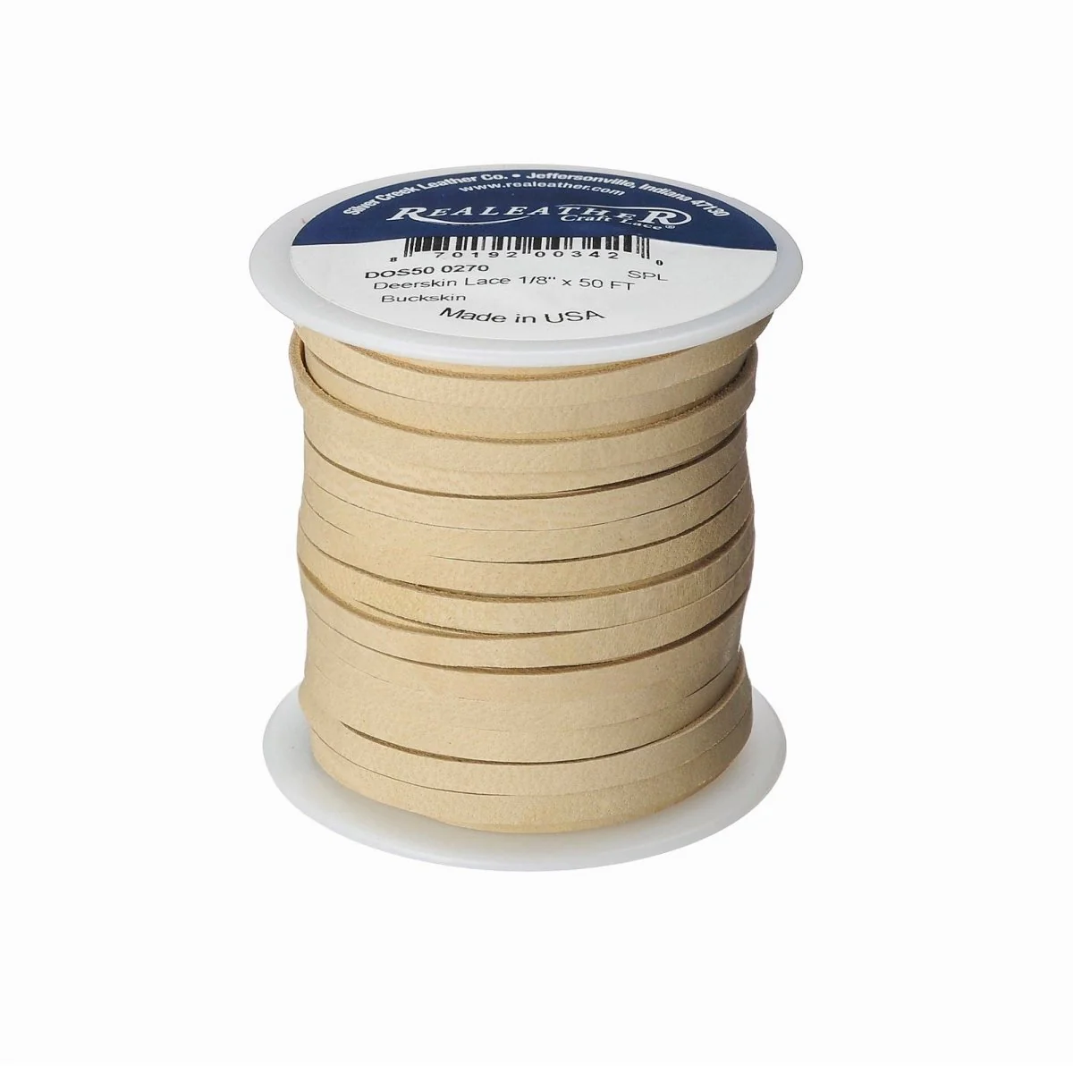 Realeather - 1/8" Deerskin Lace, 50 ft - Buckskin