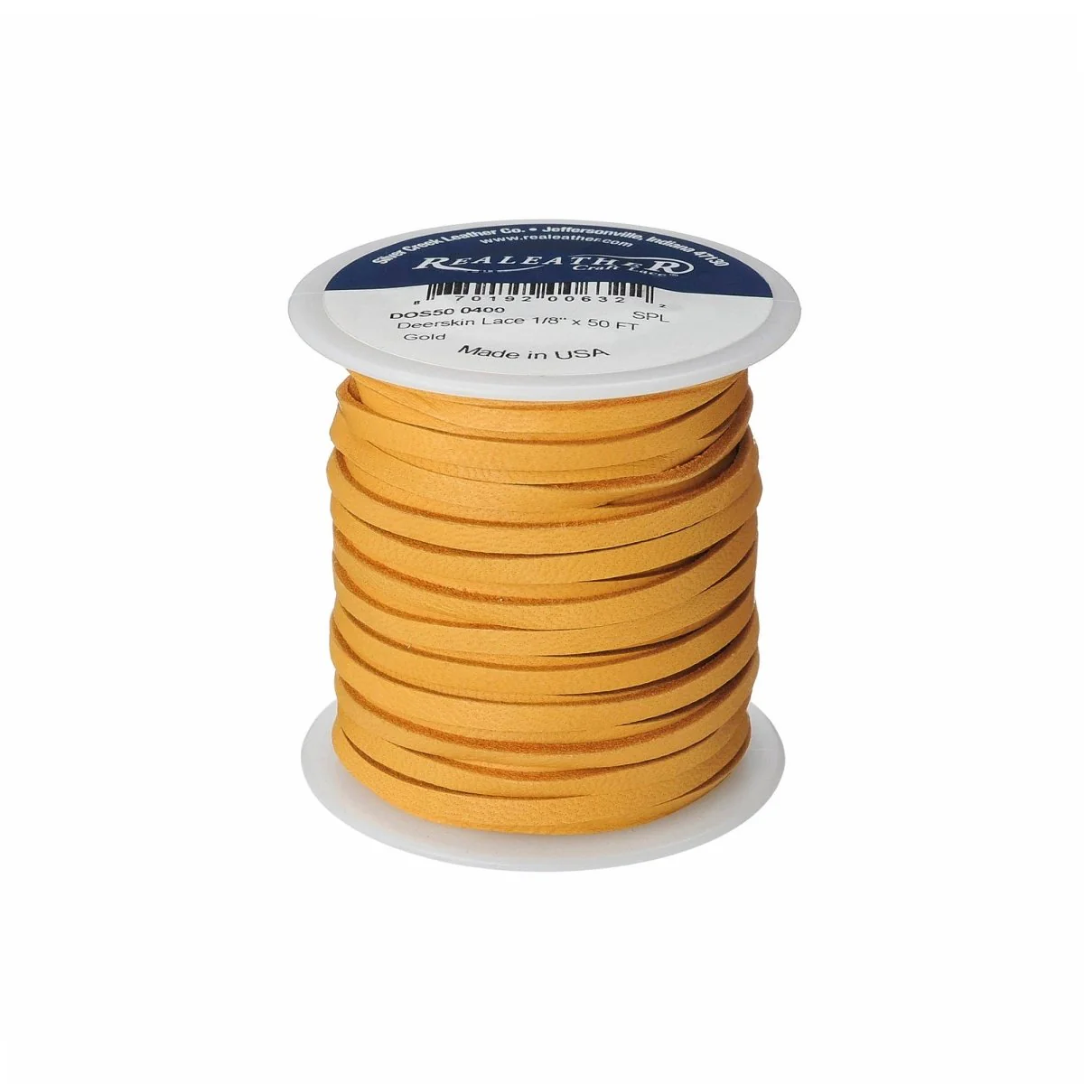 Realeather - 1/8" Deerskin Lace, 50 ft - Gold