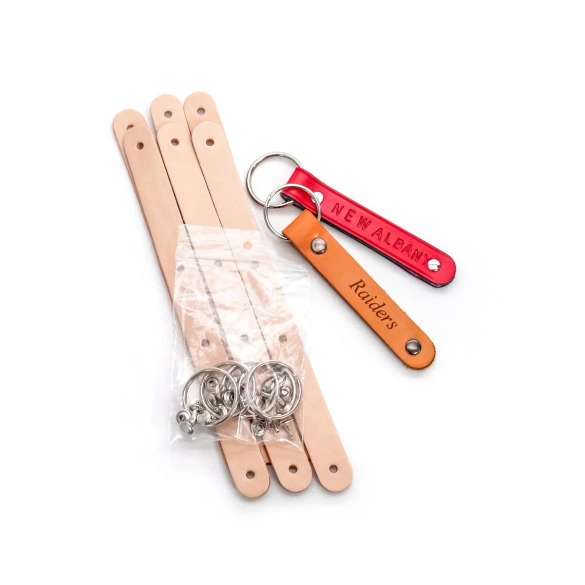 Realeather - Leather Key Fob Kit 6 Pack - Natural