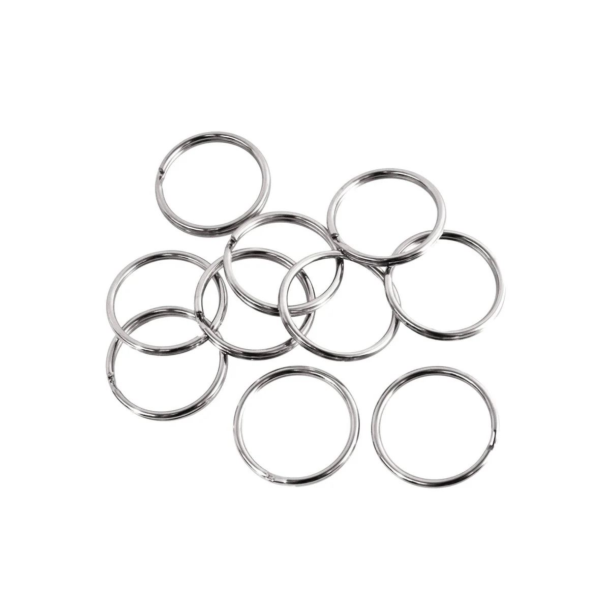 Realeather - Split Key Rings, 1.25", 10pk - Nickel