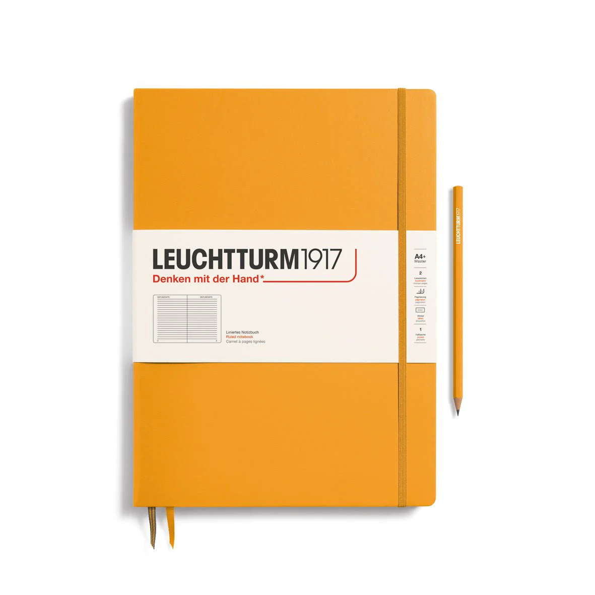 Leuchtturm1917 Hardcover Notebook - Rising Sun - Master Slim 8.75 x 12.5 inch (A4+) - 123 pages - ruled