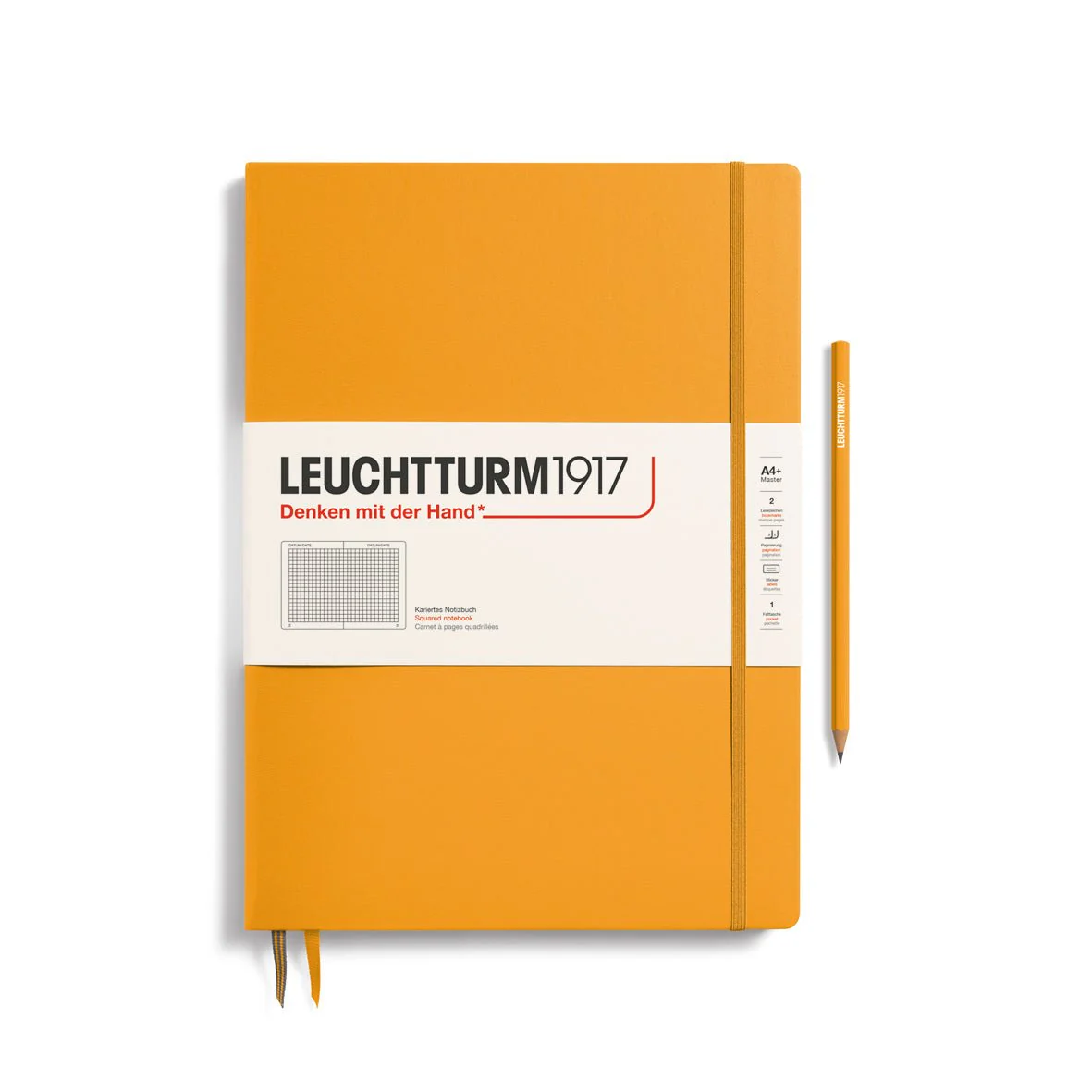 Leuchtturm1917 Hardcover Notebook - Rising Sun - Master Slim 8.75 x 12.5 inch (A4+) - 123 pages - squared