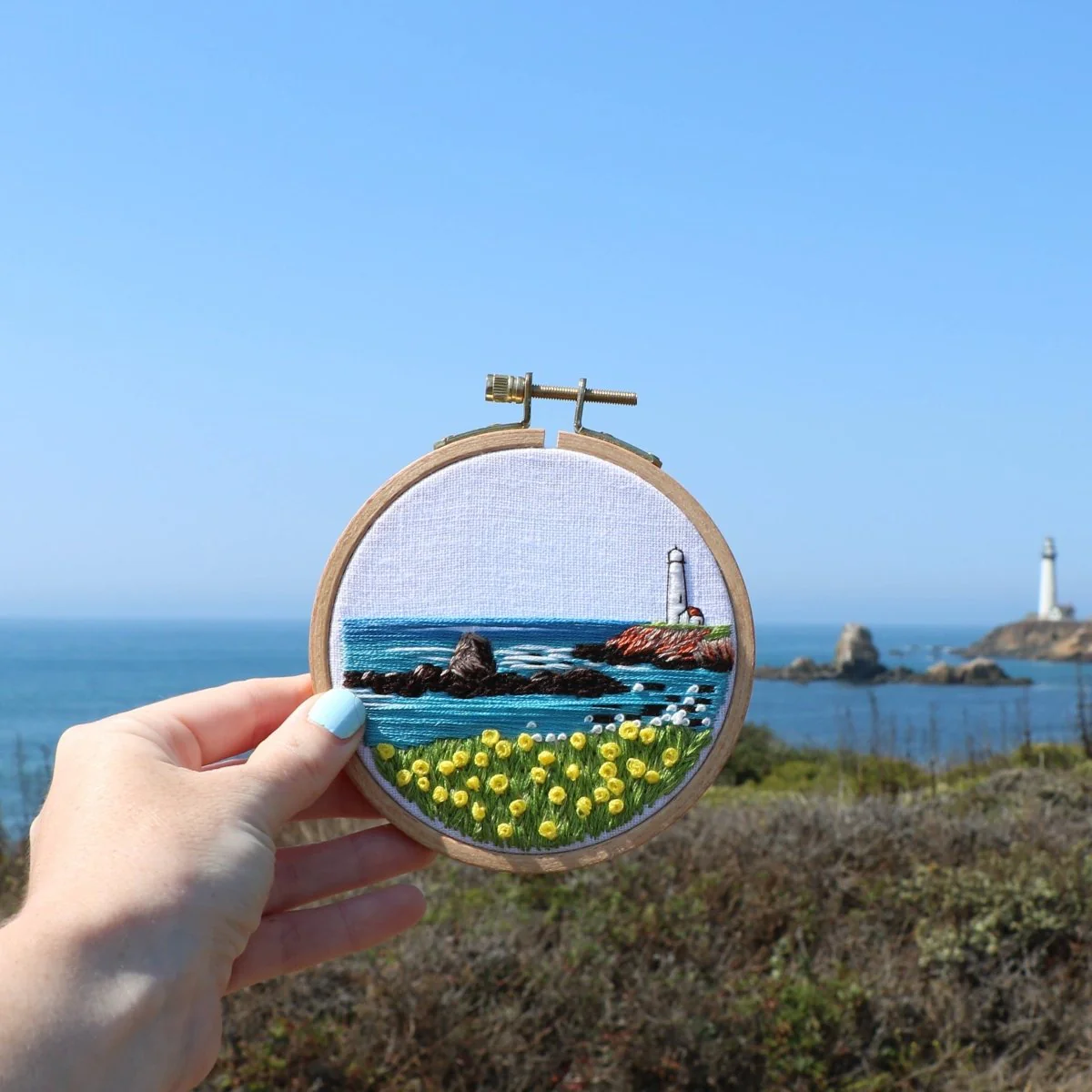 Rosanna Diggs Embroidery - Lighthouse By the Bay Modern Hand Embroidery Kit