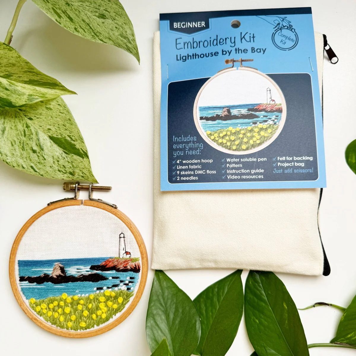 Rosanna Diggs Embroidery - Lighthouse By the Bay Modern Hand Embroidery Kit - Image 2
