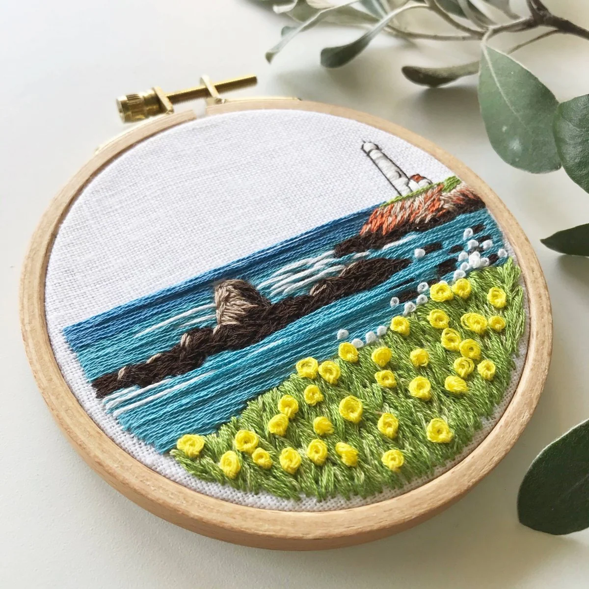 Rosanna Diggs Embroidery - Lighthouse By the Bay Modern Hand Embroidery Kit - Image 6