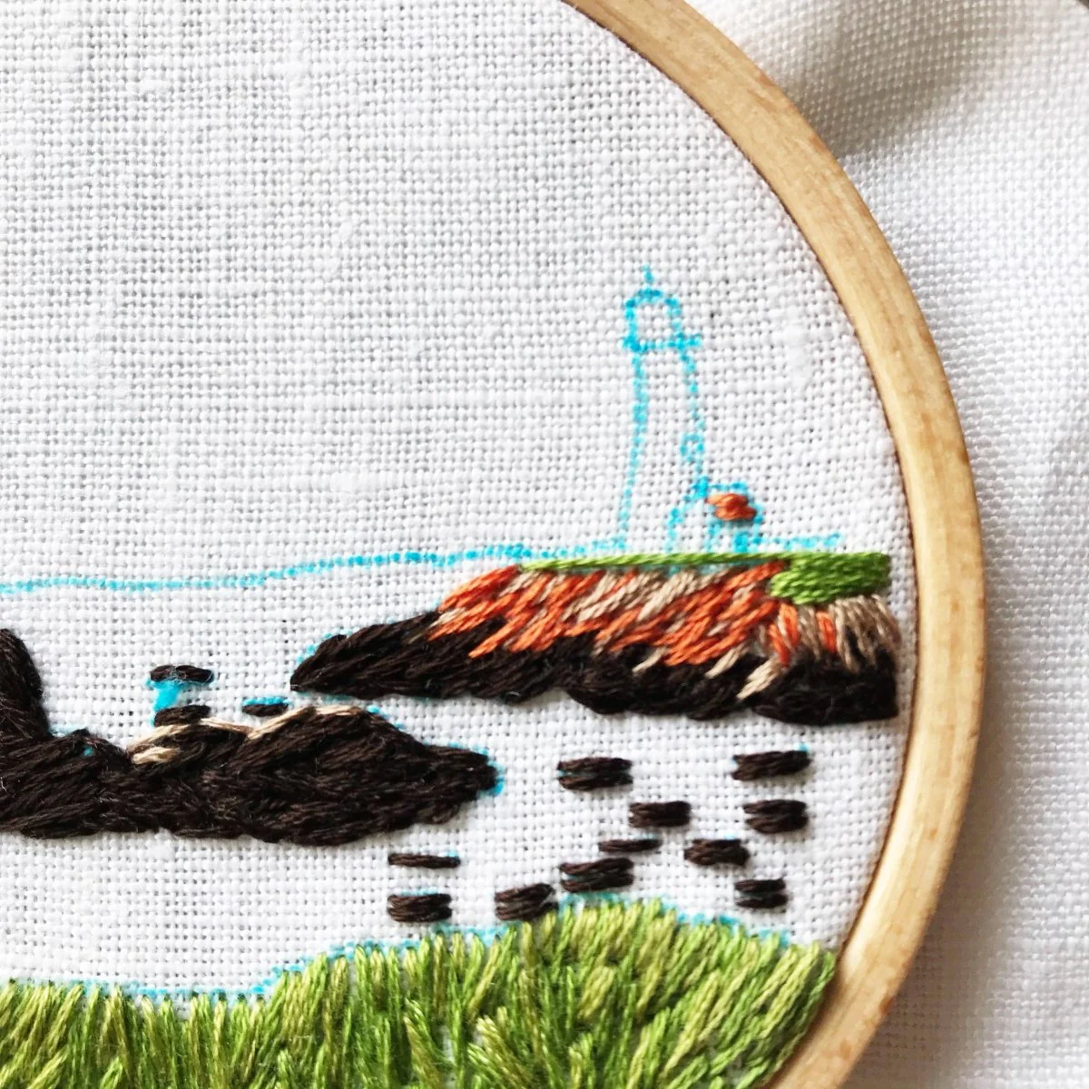 Rosanna Diggs Embroidery - Lighthouse By the Bay Modern Hand Embroidery Kit - Image 8
