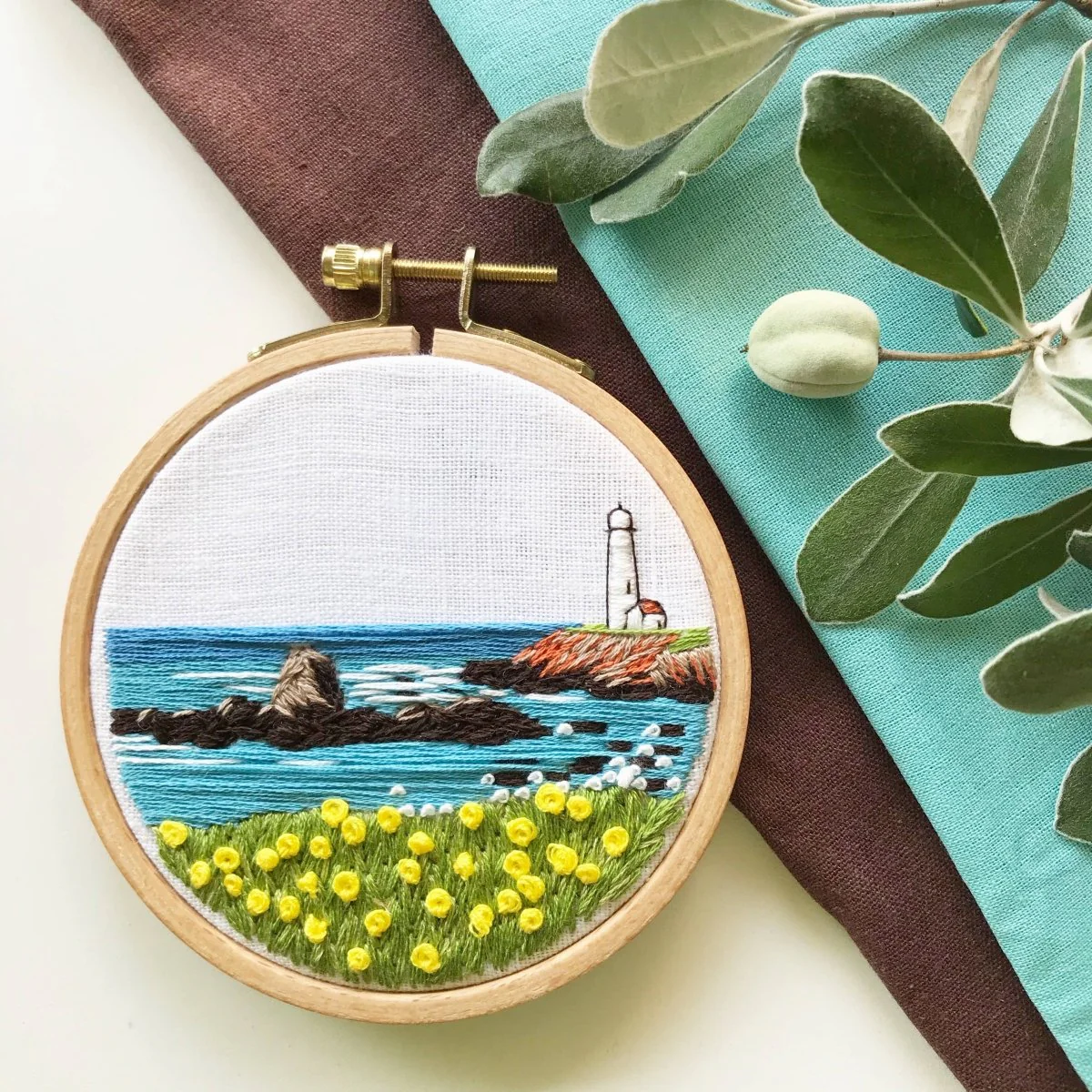 Rosanna Diggs Embroidery - Lighthouse By the Bay Modern Hand Embroidery Kit - Image 9