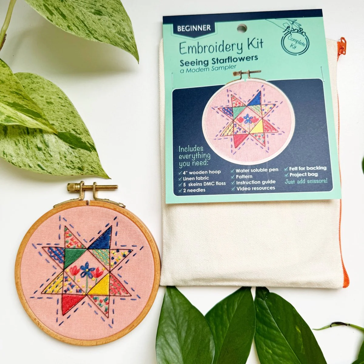 Rosanna Diggs Embroidery - Seeing Starflowers Embroidery Kit for Beginners