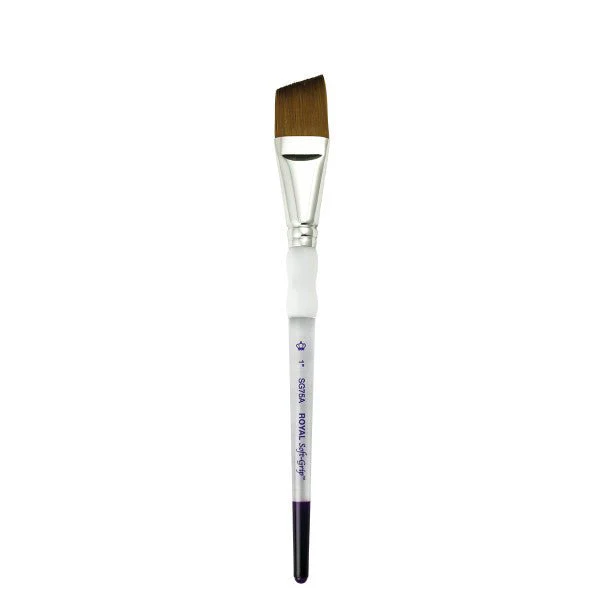 Royal Brush Soft-Grip Synthetic Sable Brush, Angulars, 1"
