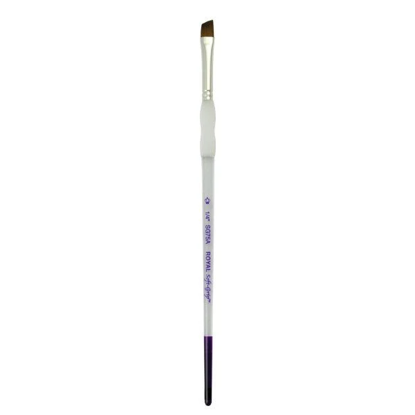 Royal Brush Soft-Grip Synthetic Sable Brush, Angulars, 1/4"
