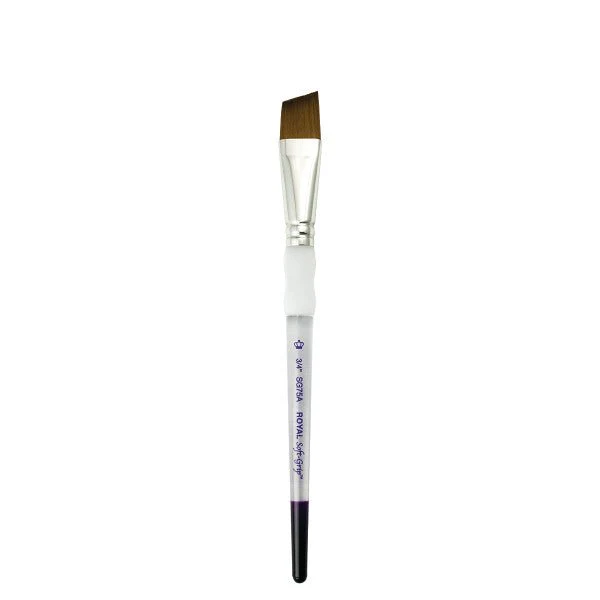 Royal Brush Soft-Grip Synthetic Sable Brush, Angulars, 3/4"
