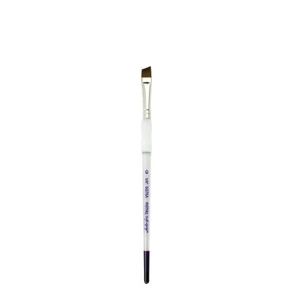 Royal Brush Soft-Grip Synthetic Sable Brush, Angulars, 3/8"