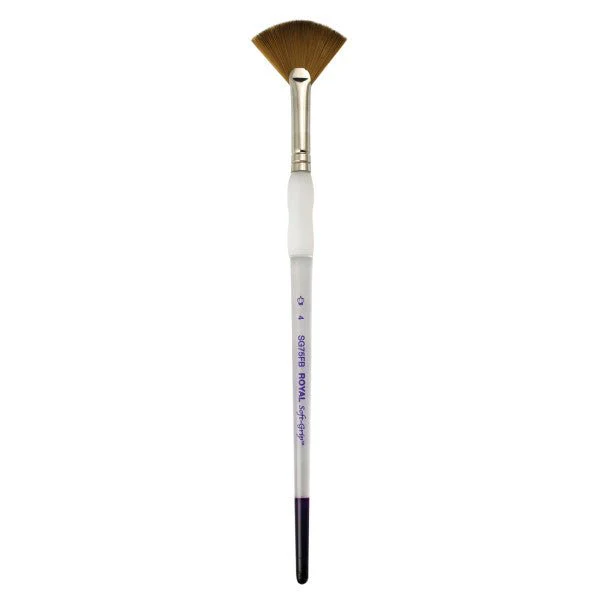 Royal Brush Soft-Grip Synthetic Sable Brush, Fan, 4