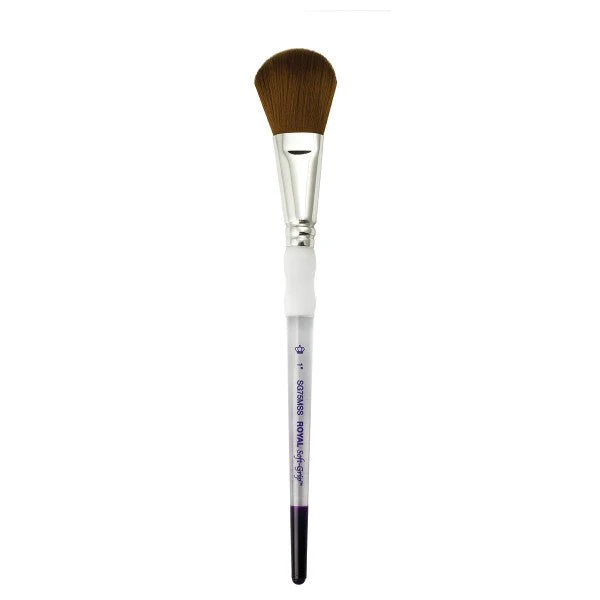 Royal Brush Soft-Grip Synthetic Sable Brush, Oval Mop, 1"