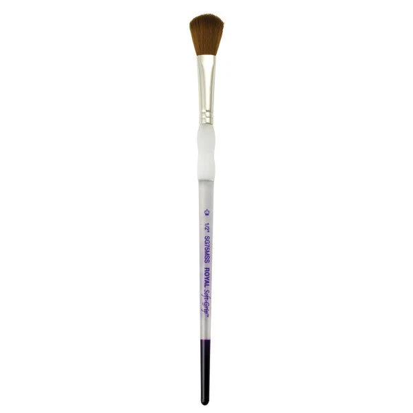 Royal Brush Soft-Grip Synthetic Sable Brush, Oval Mop, 1/2"