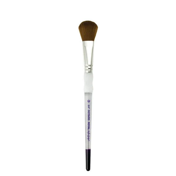 Royal Brush Soft-Grip Synthetic Sable Brush, Oval Mop, 3/4"