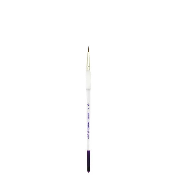 Royal Brush Soft-Grip Synthetic Sable Brush, Round, 0