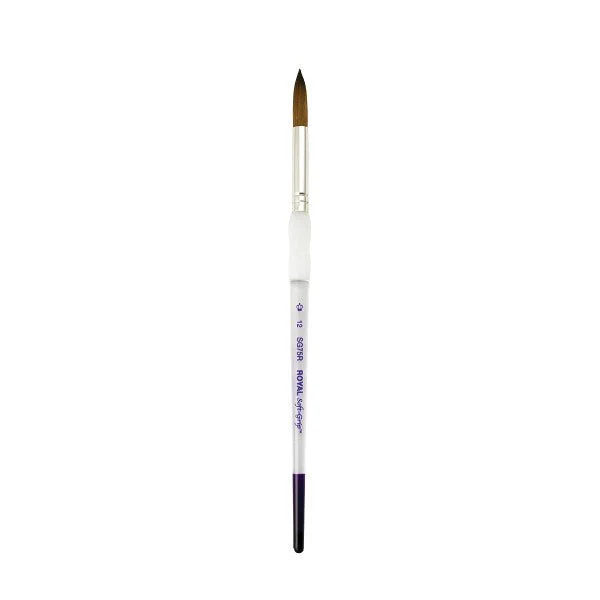 Royal Brush Soft-Grip Synthetic Sable Brush, Round, 12